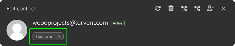 Contact dialog - Tags