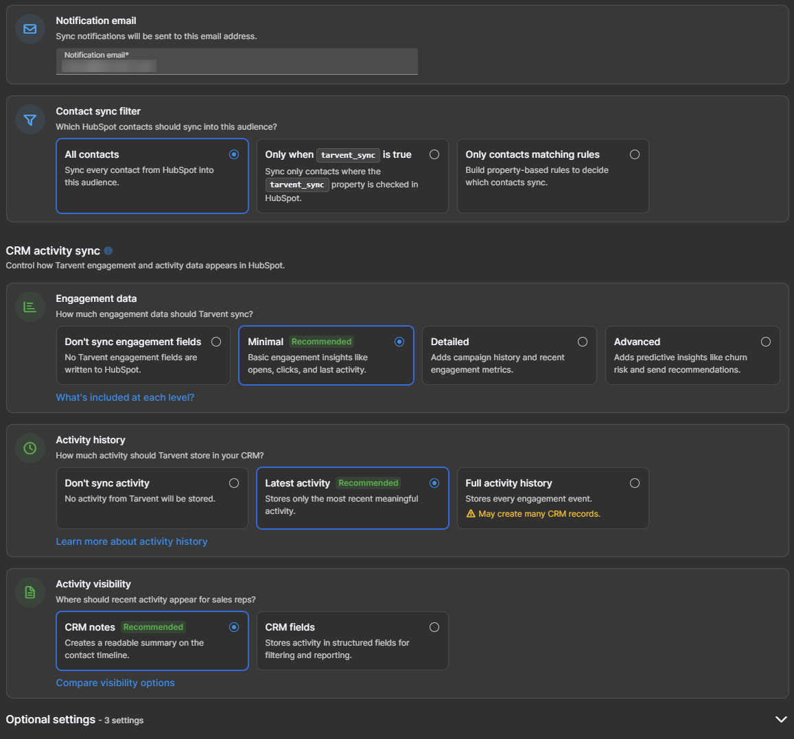 HubSpot Settings