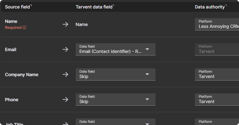Less Annoying CRM Field Mapping