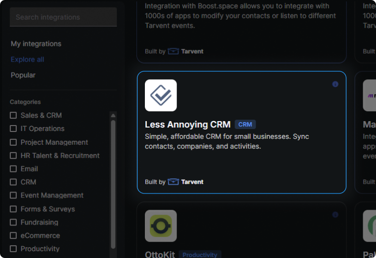 Less Annoying CRM Integration