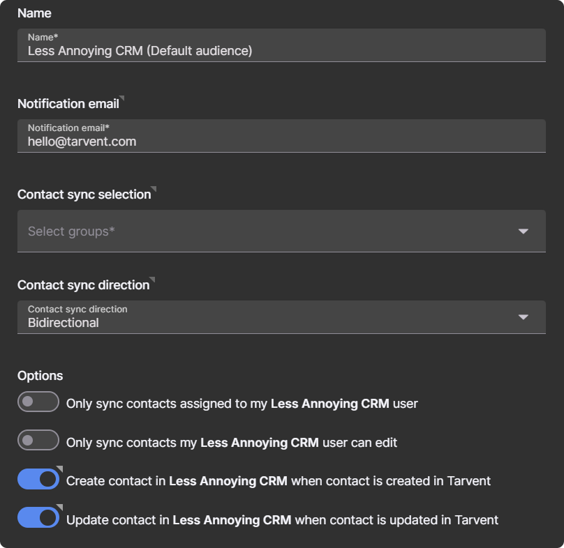Less Annoying CRM Settings