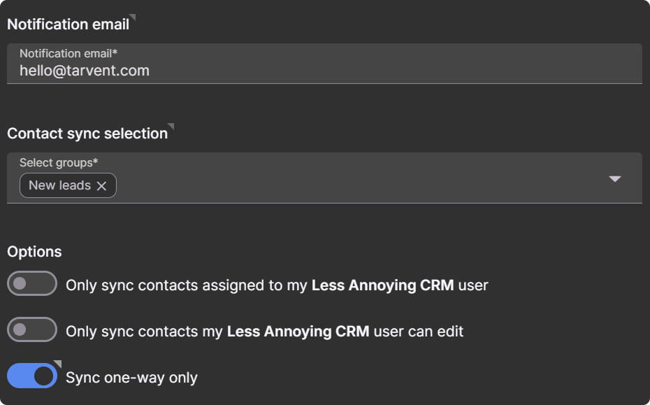 Less Annoying CRM Settings